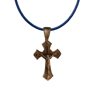Vintage Bronze Tulip Crucifix