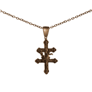 Vintage Bronze Cross of Lorraine with Thistle
