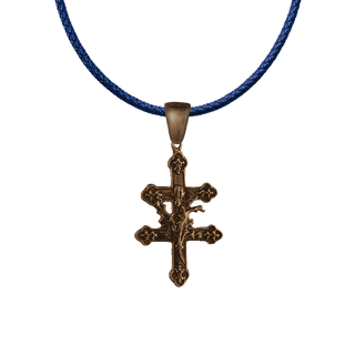 Vintage Bronze Cross of Lorraine with Thistle
