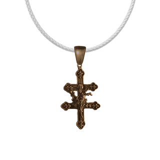 Vintage Bronze Cross of Lorraine with Thistle