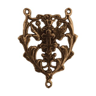Vintage Bronze Cross of Lorraine Rosary Center