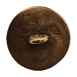 Vintage Bronze Our Lady of the Road Button — reverse