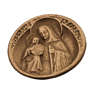Vintage Bronze Our Lady of the Road Button