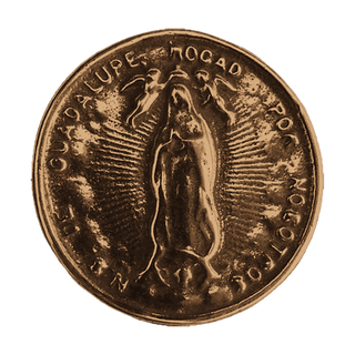 Vintage Bronze Our Lady of Guadalupe Button