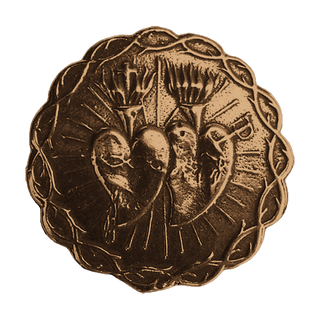Vintage Bronze Twin Hearts Button