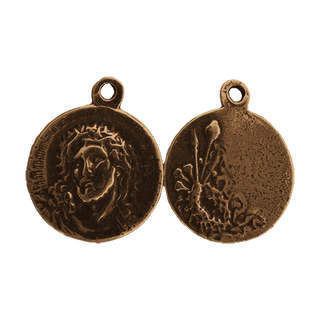 Vintage Bronze Passion Medal, Holy Face and Instruments
