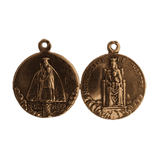 Vintage Bronze Our Lady of the Pillar of Chartres Medal