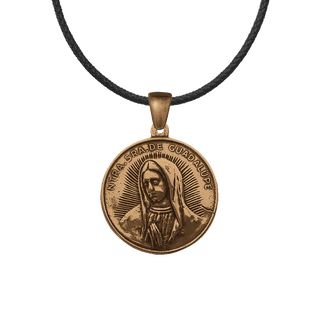 Vintage Bronze Our Lady of Guadalupe Medal, Worn Original