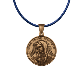 Vintage Bronze Our Lady of Guadalupe Medal, Worn Original