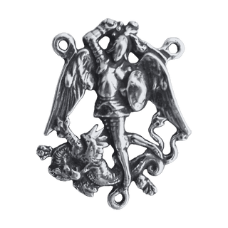 Vintage Sterling Silver St. Michael the Archangel Rosary Center