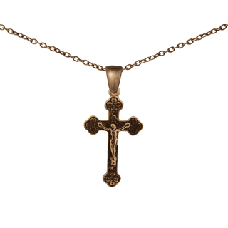 Vintage Bronze Little Clovers Crucifix