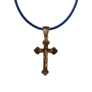 Vintage Bronze Little Clovers Crucifix