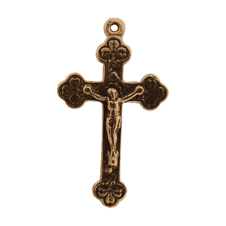 Vintage Bronze Little Clovers Crucifix