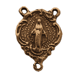 Vintage Bronze Miraculous Medal Rosary Center