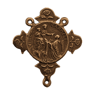 Vintage Bronze Virgo Carmeli Rosary Center