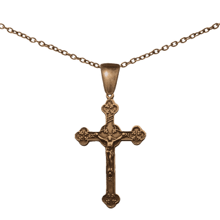 Vintage Bronze Clover End Crucifix