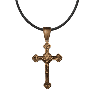 Vintage Bronze Clover End Crucifix