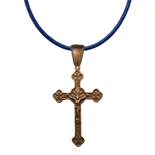 Vintage Bronze Clover End Crucifix