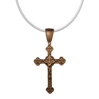 Vintage Bronze Clover End Crucifix