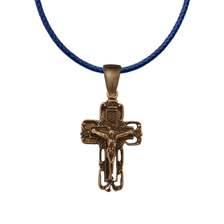 Vintage Bronze Open Square Crucifix with Rays
