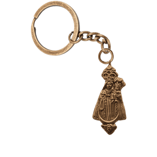 Vintage Bronze Crowned Virgin and Child with Cherub Medal