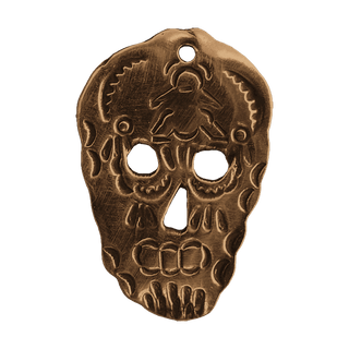 Vintage Bronze Memento Mori Skull Medal