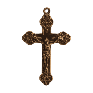 Vintage Bronze Lily Point Crucifix