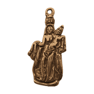 Vintage Bronze Our Lady of Mount Carmel Statue Medal