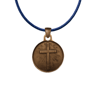 Vintage Bronze God Is Our Refuge Cross Medal, Psalm 46