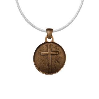 Vintage Bronze God Is Our Refuge Cross Medal, Psalm 46