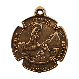 Vintage Bronze Vierge Fidele Two Sided French Medal — reverse