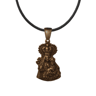 Vintage Bronze Crowned Madonna and Child Medal