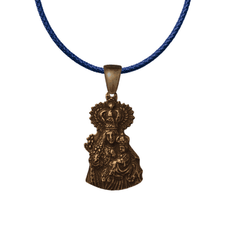 Vintage Bronze Crowned Madonna and Child Medal