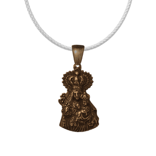 Vintage Bronze Crowned Madonna and Child Medal