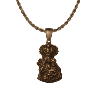 Vintage Bronze Crowned Madonna and Child Medal