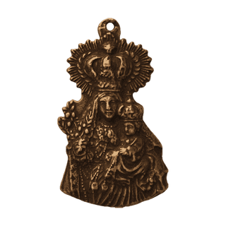 Vintage Bronze Crowned Madonna and Child Medal
