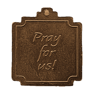 Vintage Bronze St. Padre Pio Medal, Pray for Us — reverse