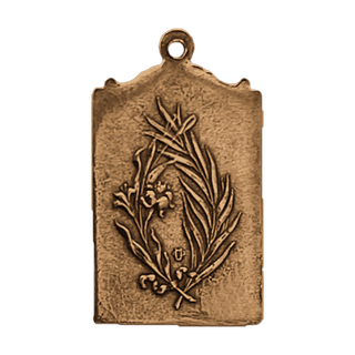 Vintage Bronze St. Agnes of Rome Plaque Medal — reverse