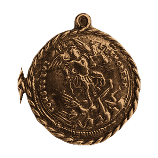 Vintage Bronze St. Michael the Archangel Medal - reverse