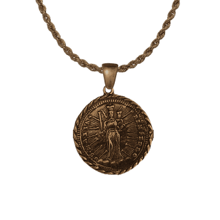 Vintage Bronze St. Michael the Archangel Medal