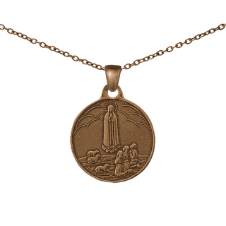 Vintage Bronze Our Lady of Fatima, Pray for Peace Medal