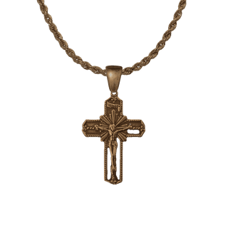 Vintage Bronze Crucifix with Rays