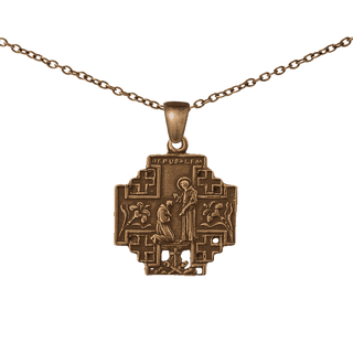 Vintage Bronze St. Francis Jerusalem Cross Medal