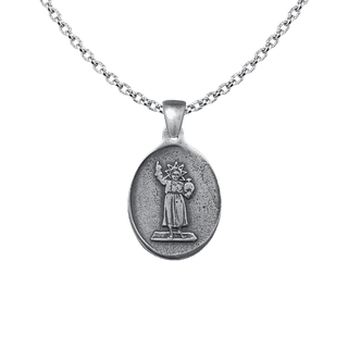 Vintage White Bronze Holy Child Jesus Medal