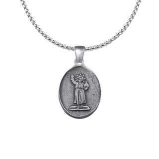 Vintage White Bronze Holy Child Jesus Medal