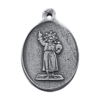 Vintage White Bronze Holy Child Jesus Medal