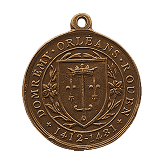 Vintage Bronze St. Joan of Arc Medal, Large — reverse