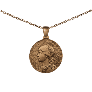 Vintage Bronze St. Joan of Arc Medal, Large