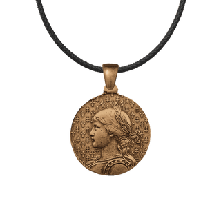 Vintage Bronze St. Joan of Arc Medal, Large