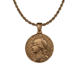 Vintage Bronze St. Joan of Arc Medal, Large